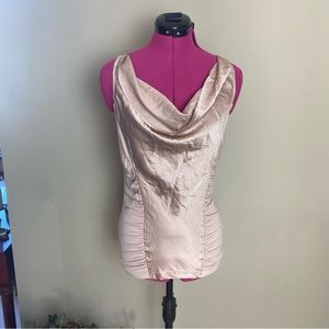 Hinge Champagne Drape Front Rayon Tank